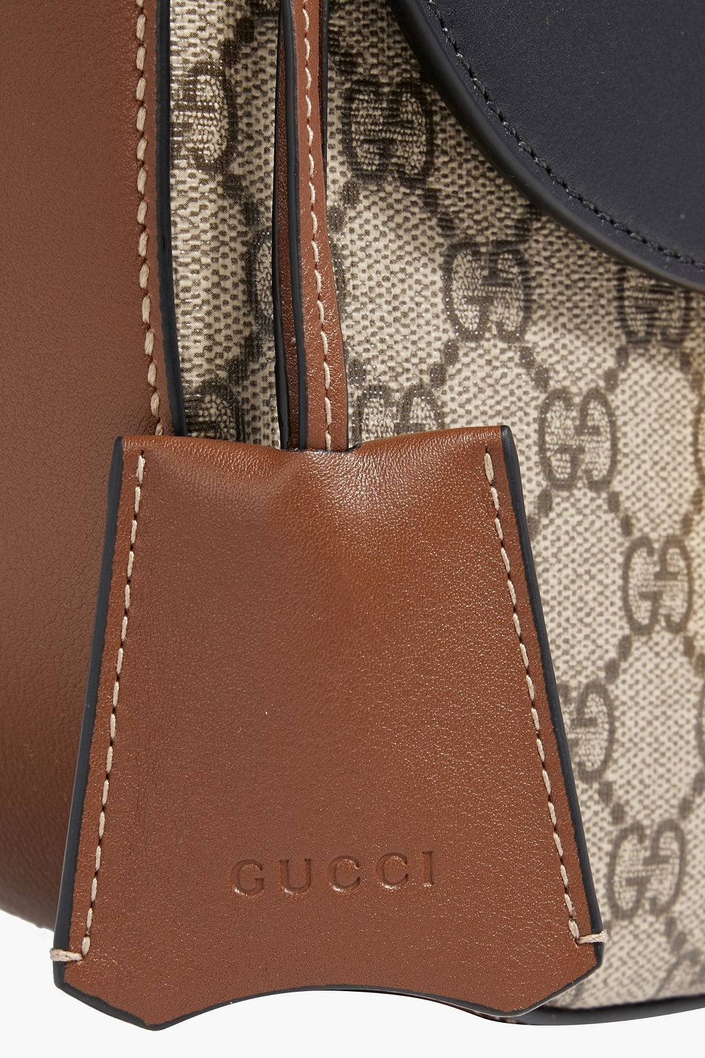 GUCCI GG Supreme printed coated-canvas and leather shoulder bag