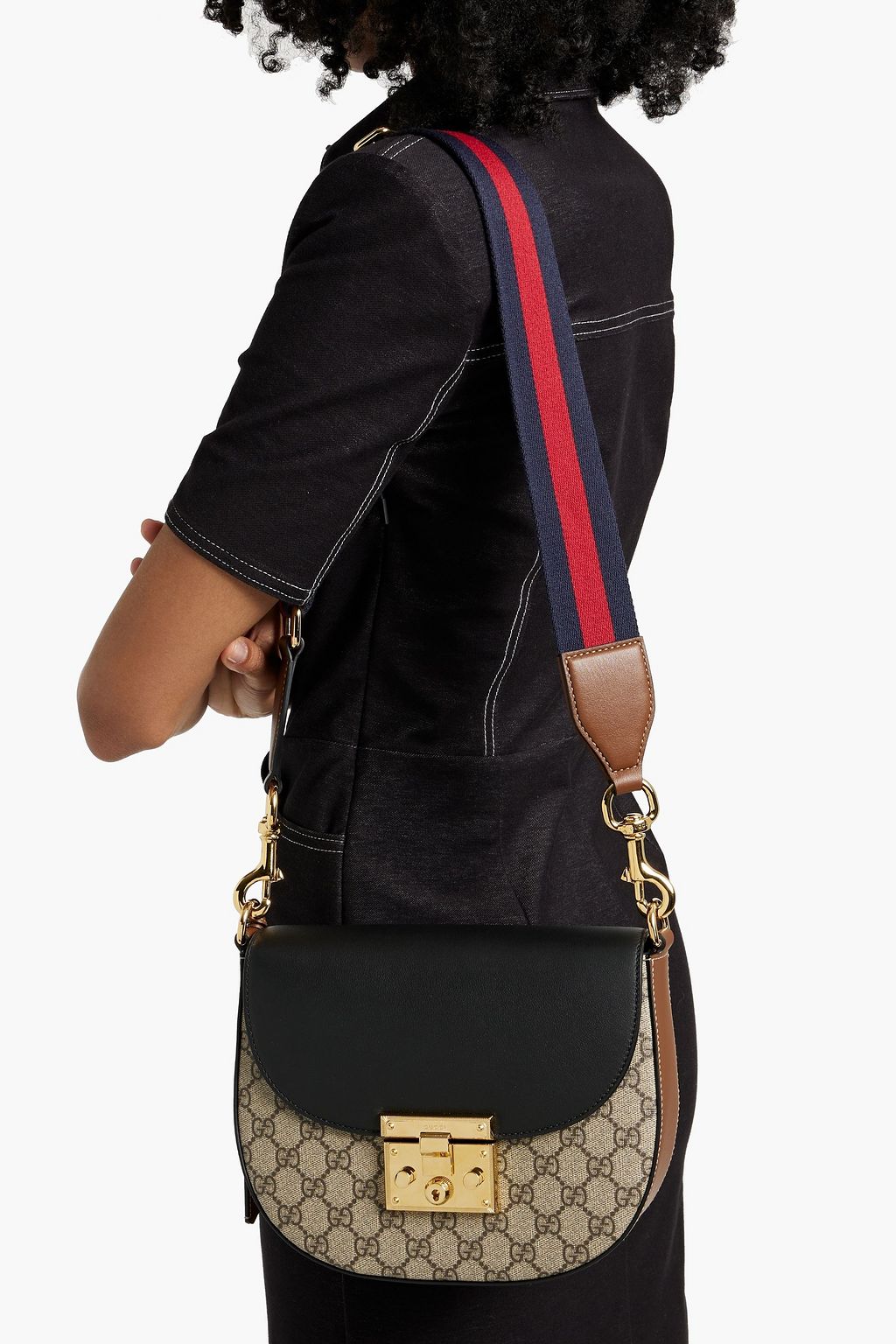GUCCI GG Supreme printed coated-canvas and leather shoulder bag