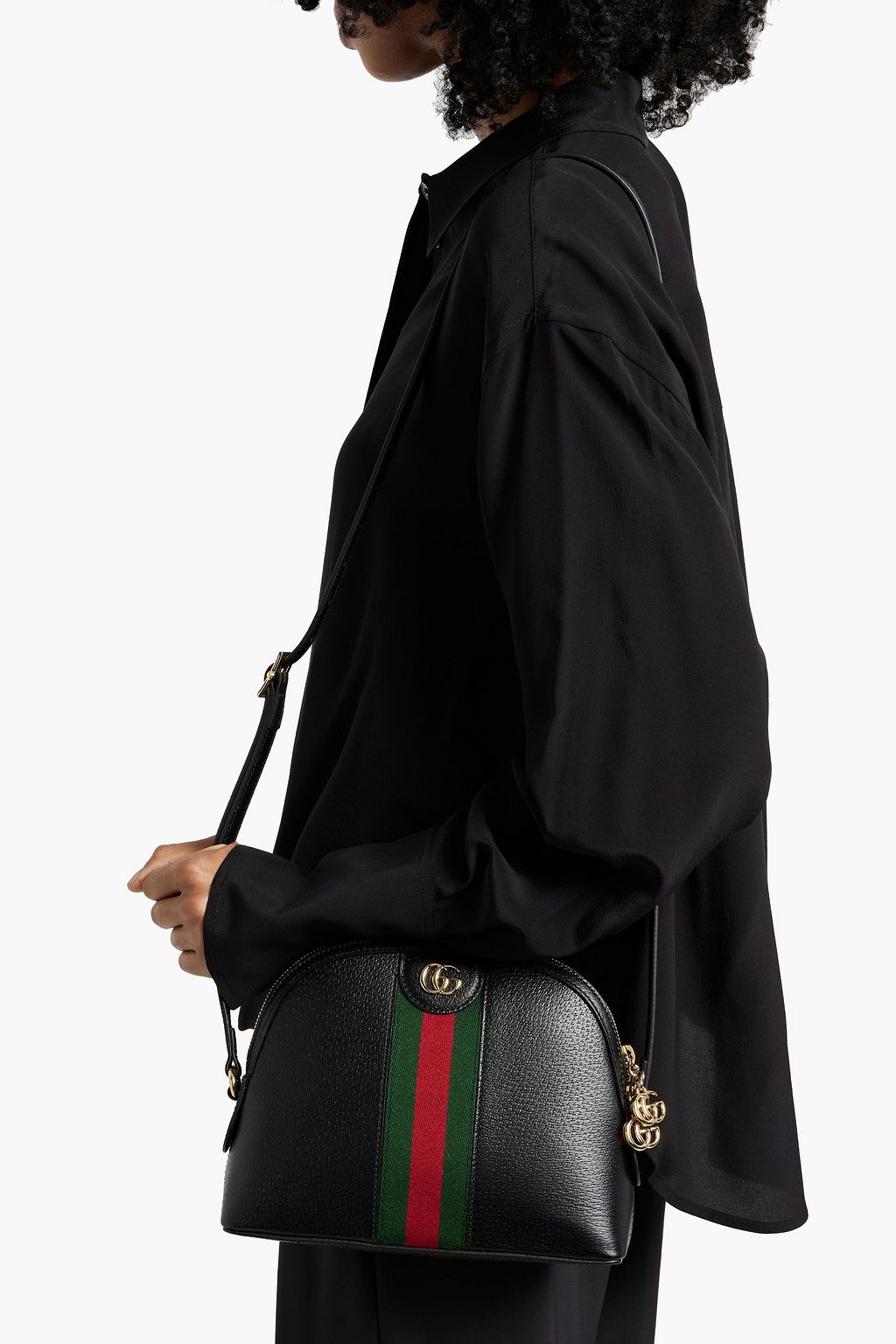 GUCCI Ophidia textured-leather shoulder bag
