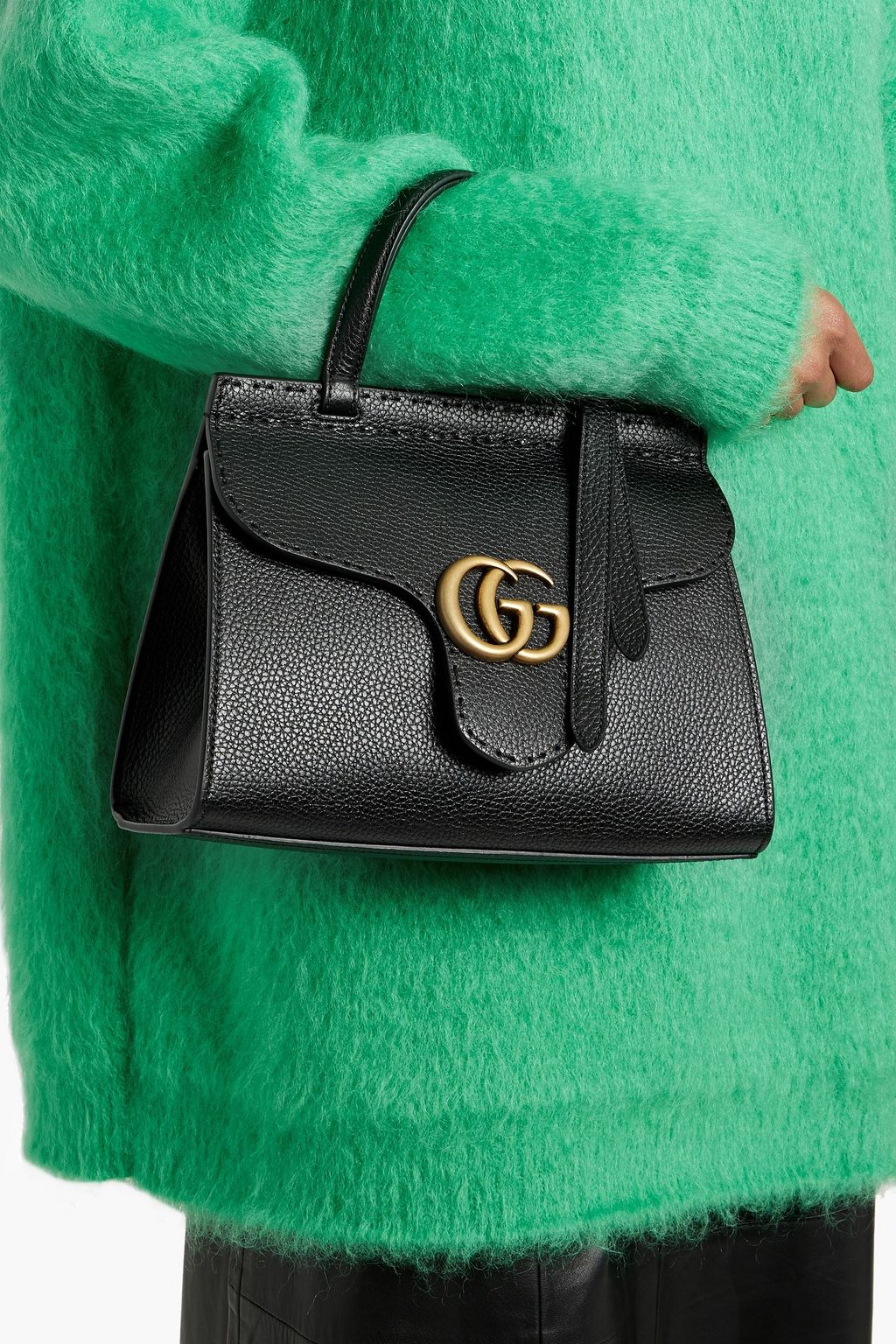 GUCCI Marmont pebbled-leather tote