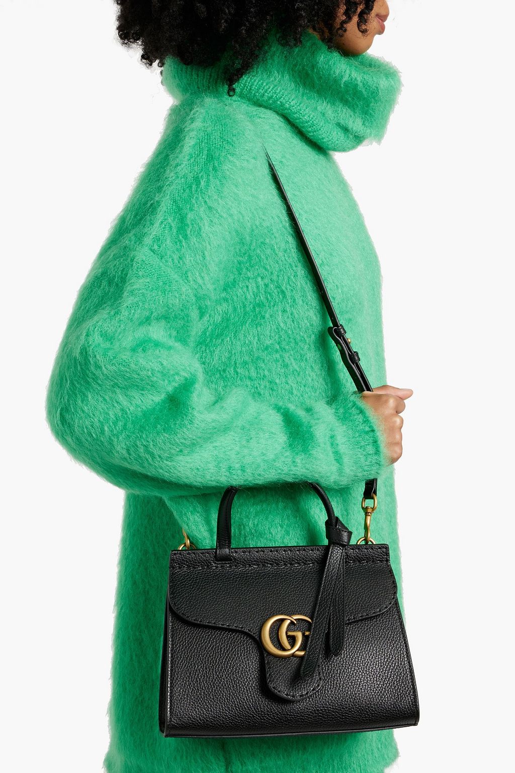 GUCCI Marmont pebbled-leather tote