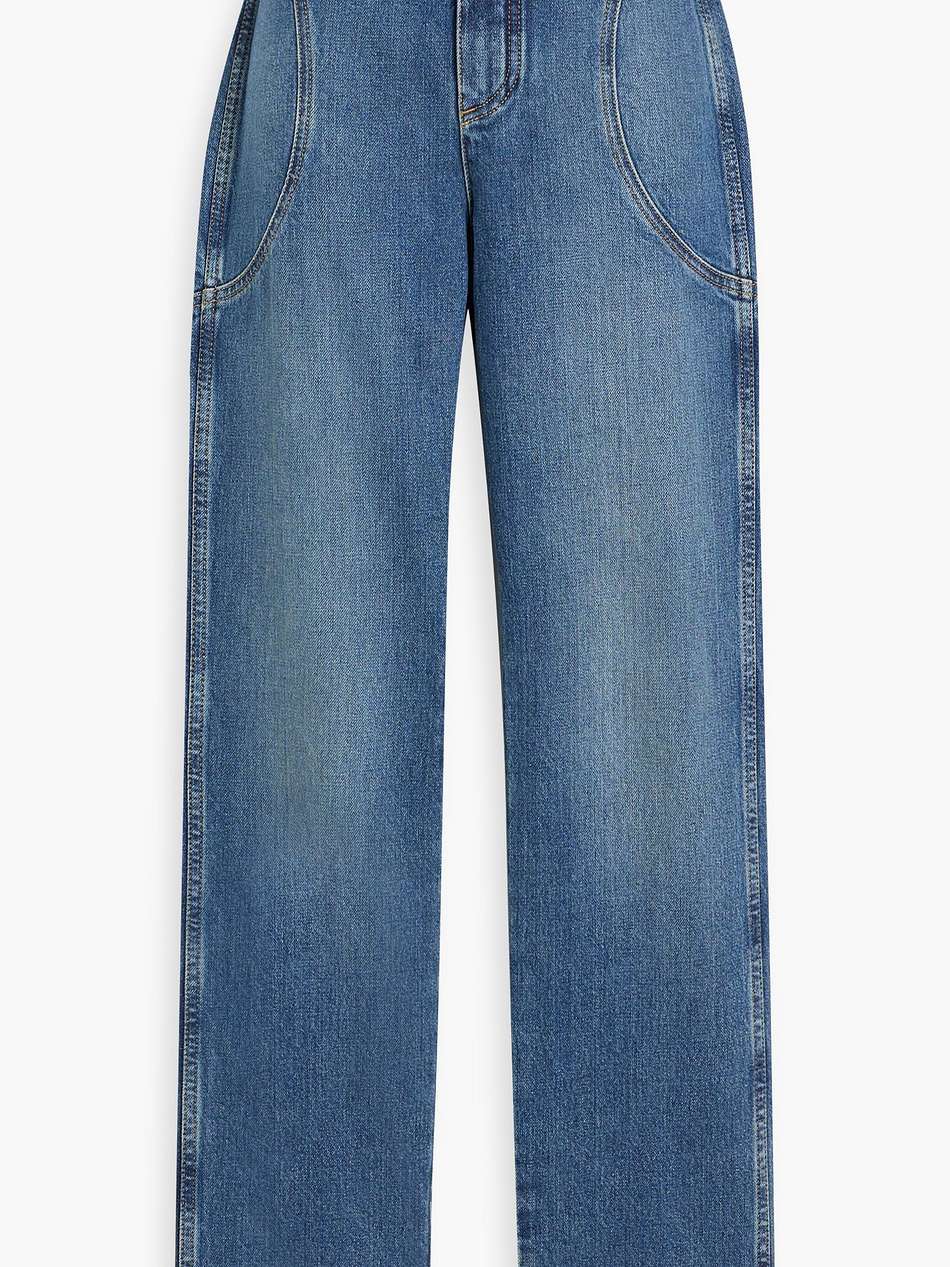 high-rise straight-leg jeans
