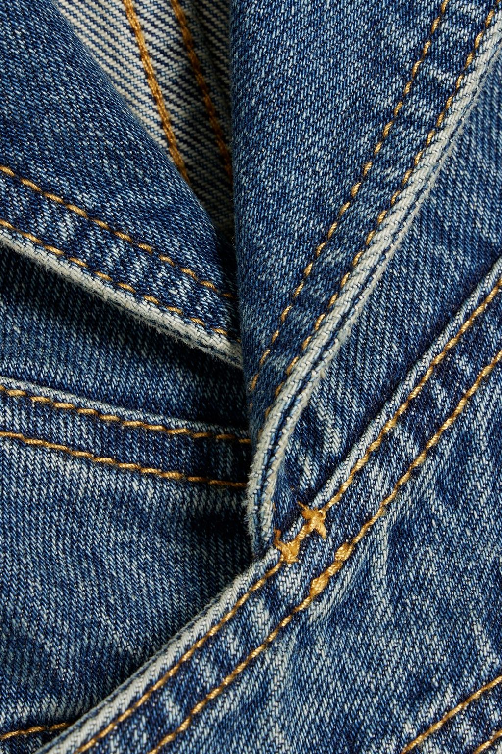 ALAÏA デニム クロップド ラップ風ジャケット