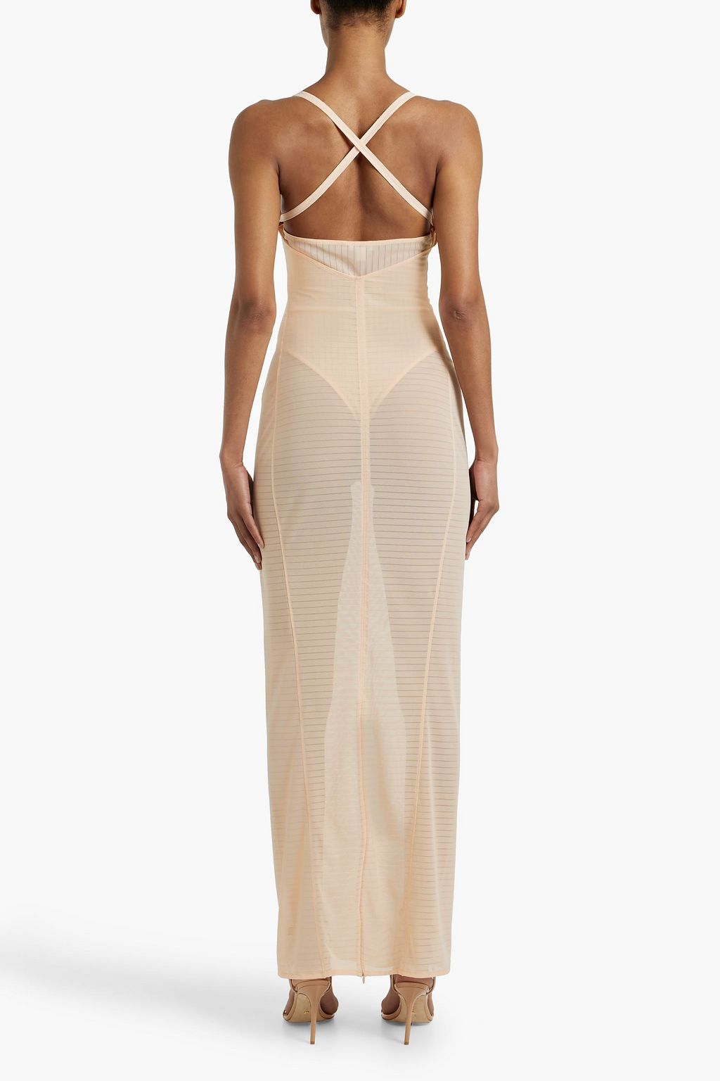 ALAÏA Stretch-tulle maxi dress