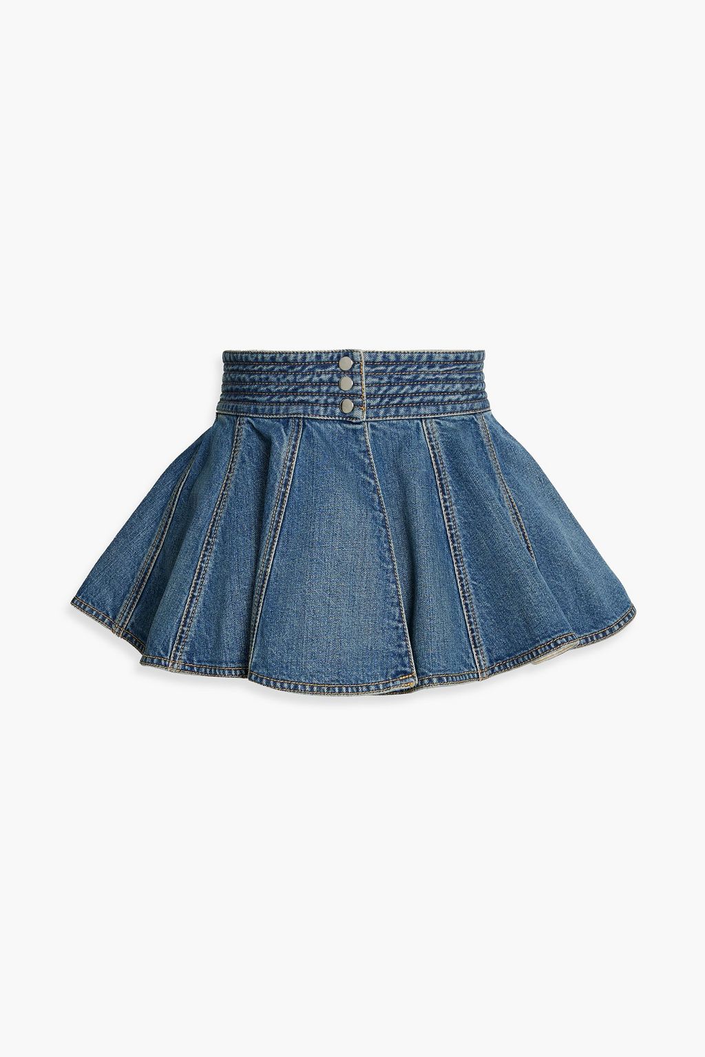 ALAÏA Ruffled denim waist belt