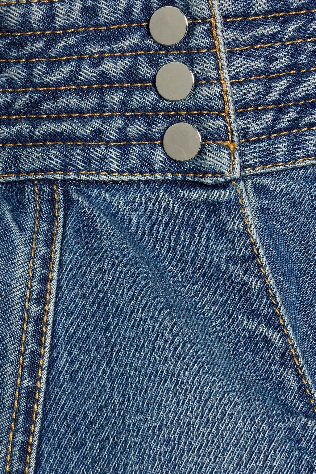 ALAÏA Ruffled denim waist belt