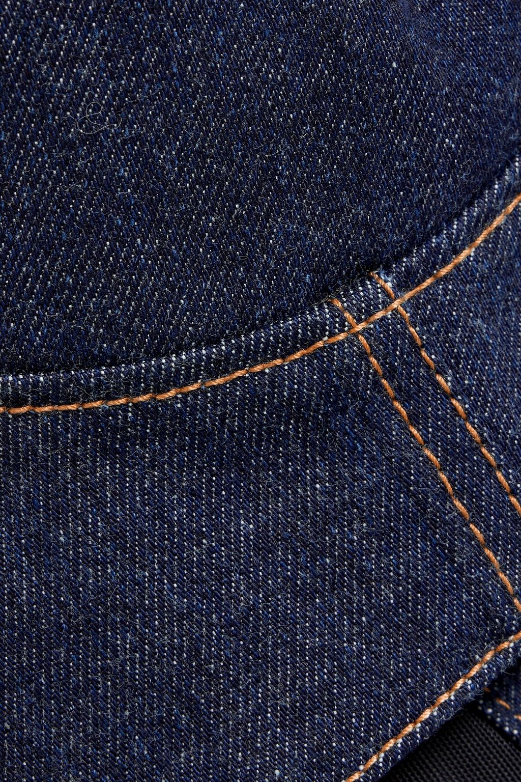 ALAÏA Cropped denim bustier top