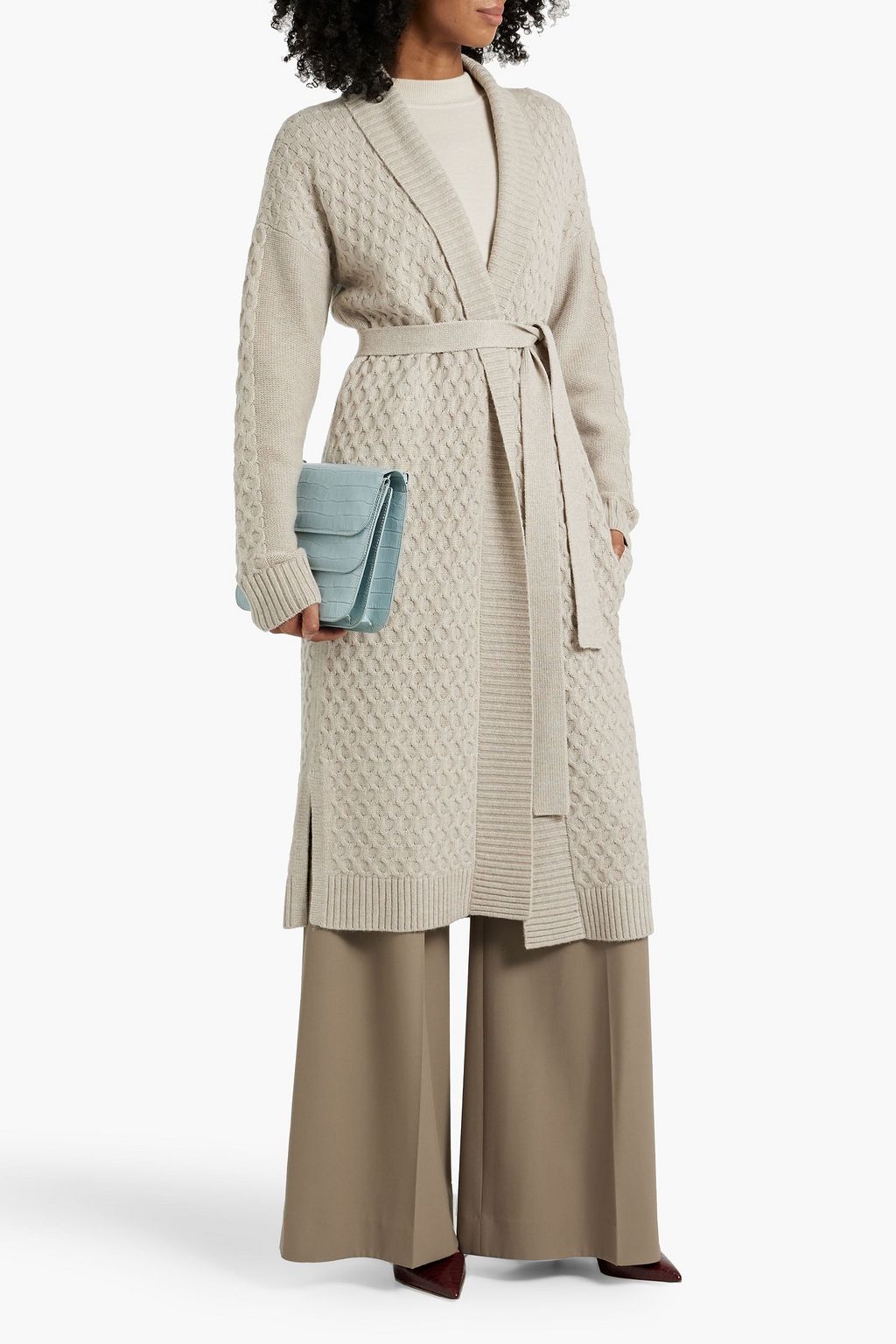 MAX MARA Cable-knit wool and cashmere-blend cardigan