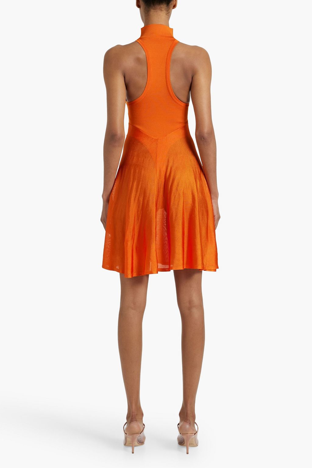 ALAÏA Jersey and stretch-knit turtleneck mini dress