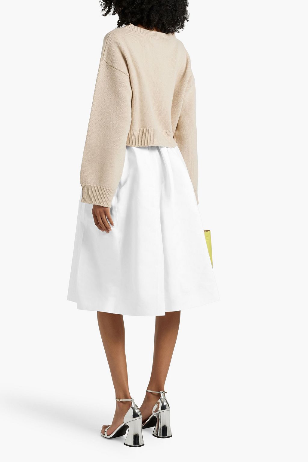 MARNI Cropped embellished wool sweater