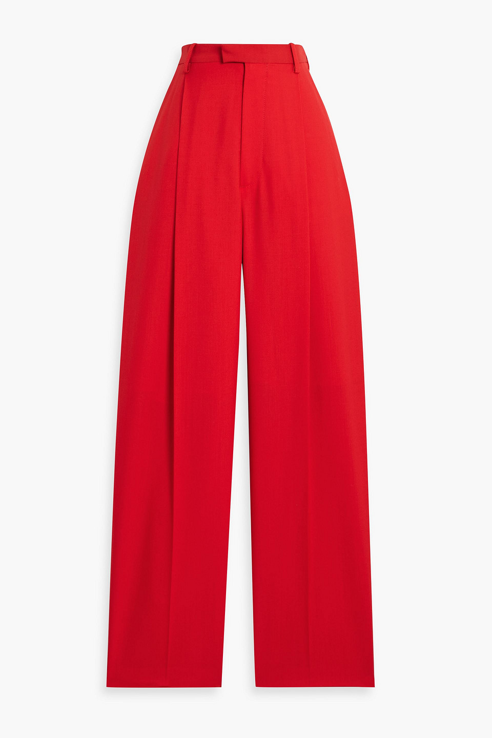 Marni Grain De Poudre Wool Straight-leg Pants In Red