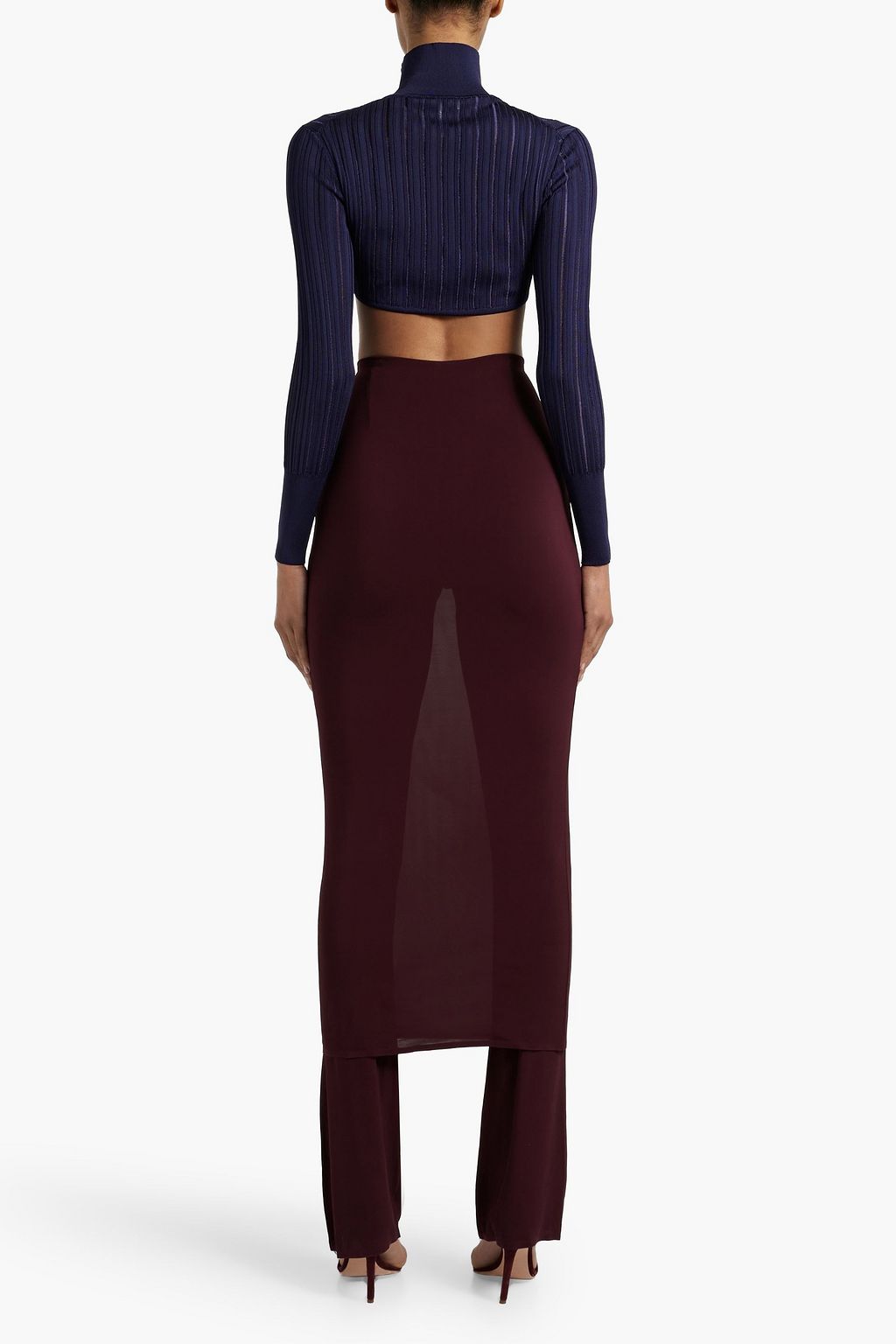 ALAÏA Archetypes layered stretch-crepe skinny pants