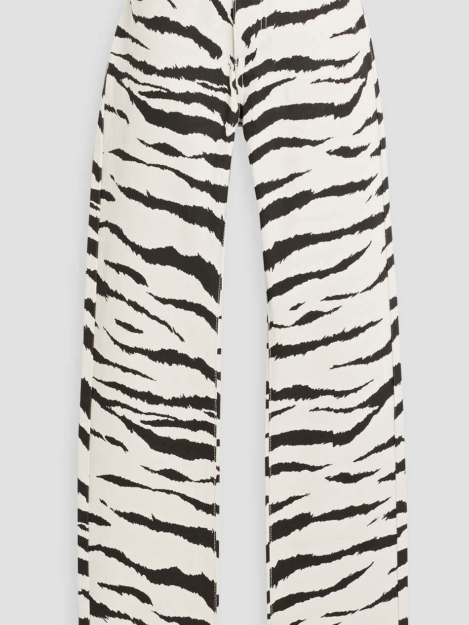 archetypes zebra-print high-rise straight-leg jeans