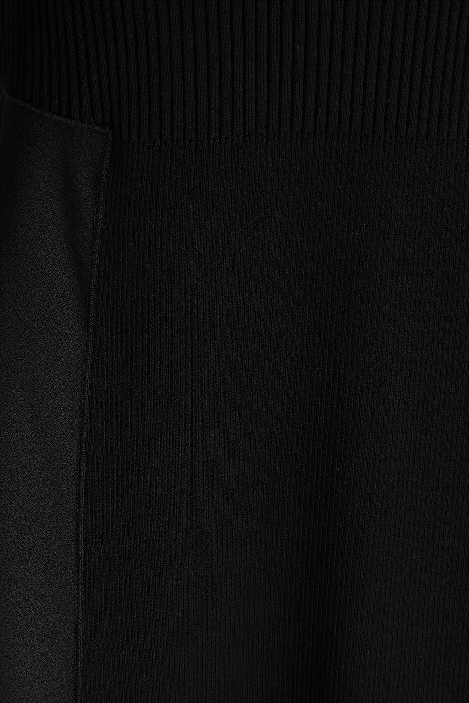 Joseph Duperre Crepe And Ribbed-knit Turtleneck Midi Dress In Black