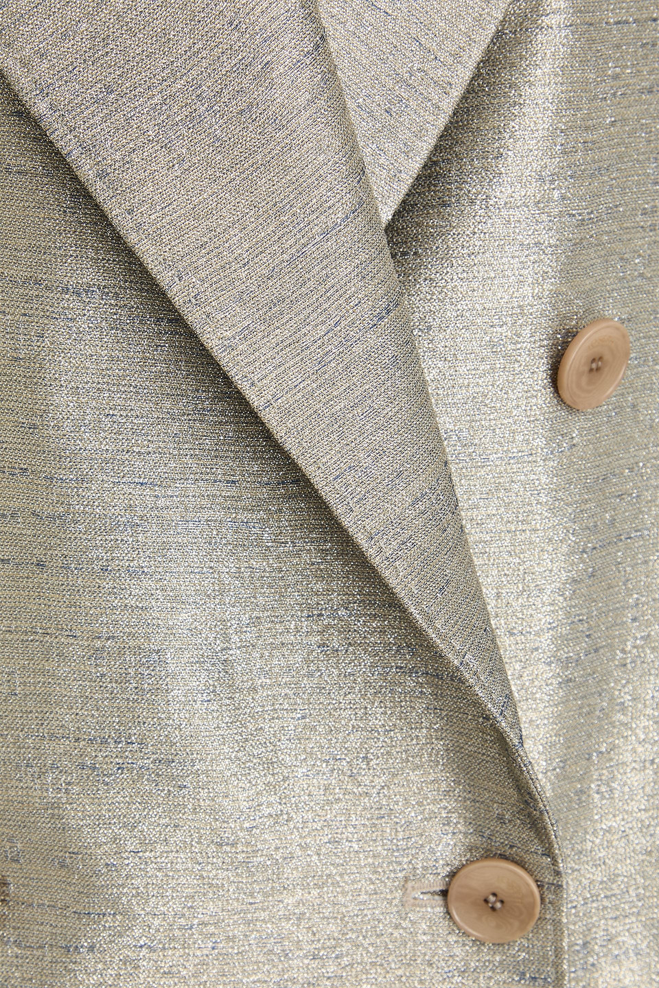 Joseph Chapone Double-breasted Metallic Shantung Blazer In Metallic