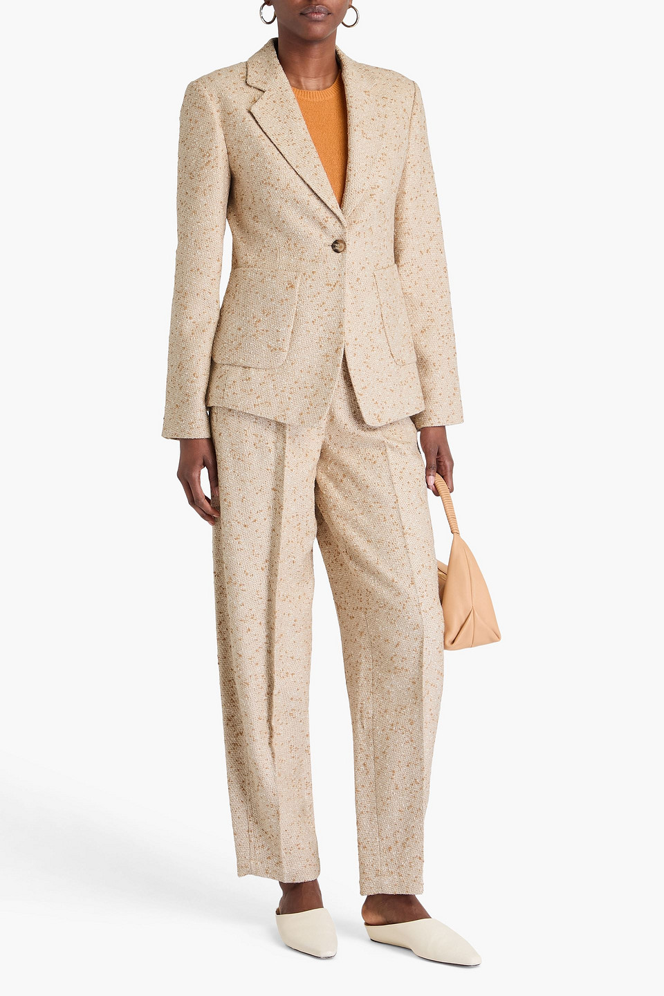 Joseph Glenview Bouclé-tweed Blazer In Brown
