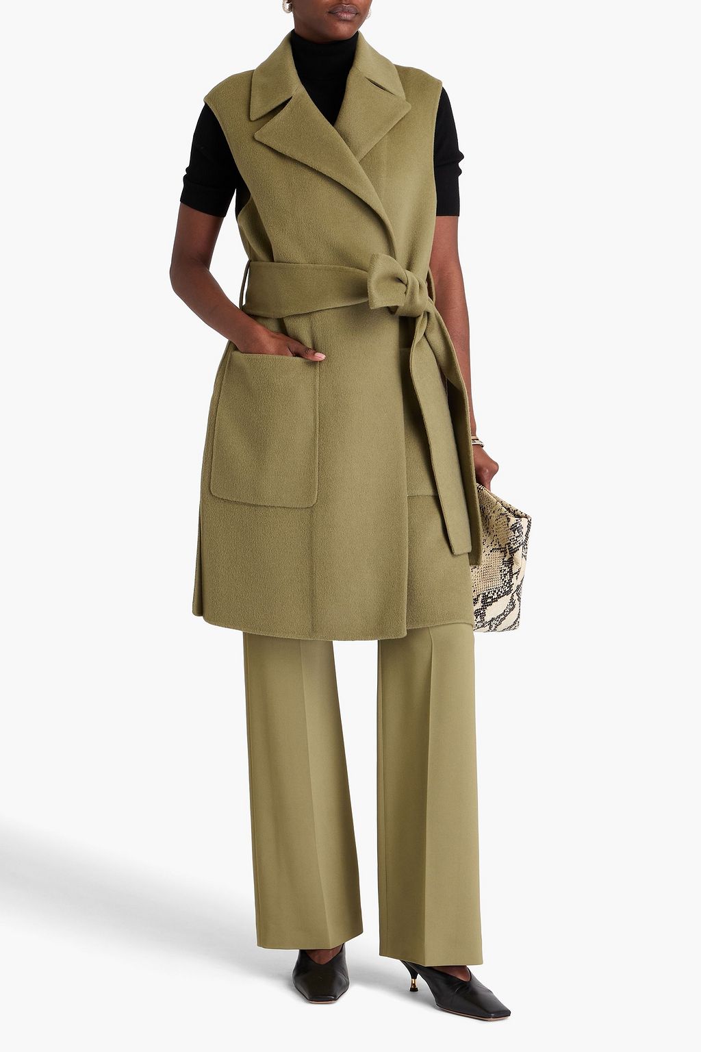 JOSEPH Garance wool and cashmere-blend felt vest