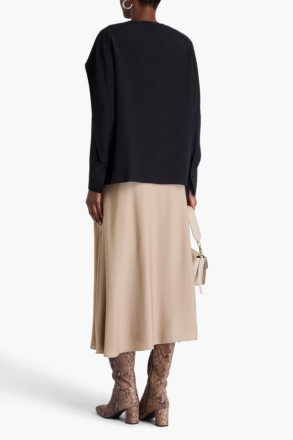 Joseph Balard Layered Silk Crepe De Chine Blouse In Black