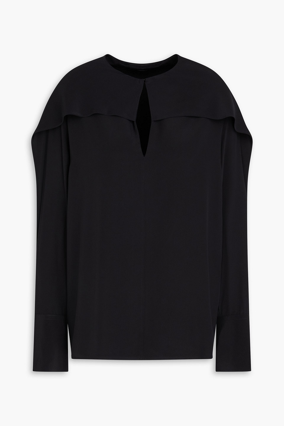 Joseph Balard Layered Silk Crepe De Chine Blouse In Black