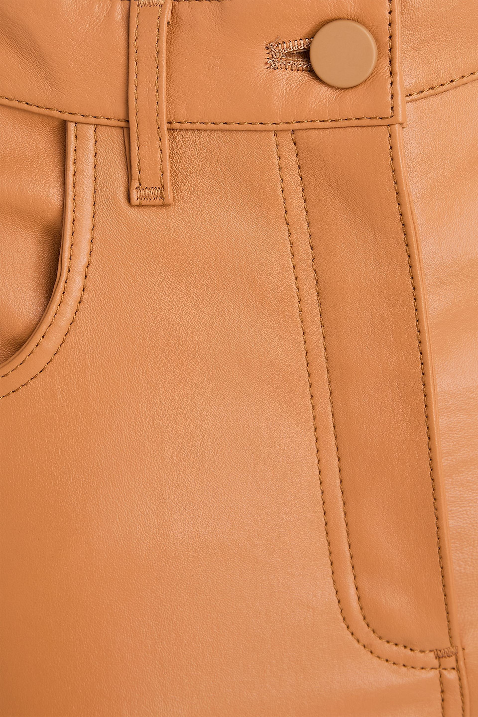 Joseph Duke Cropped Leather Straight-leg Pants In Brown