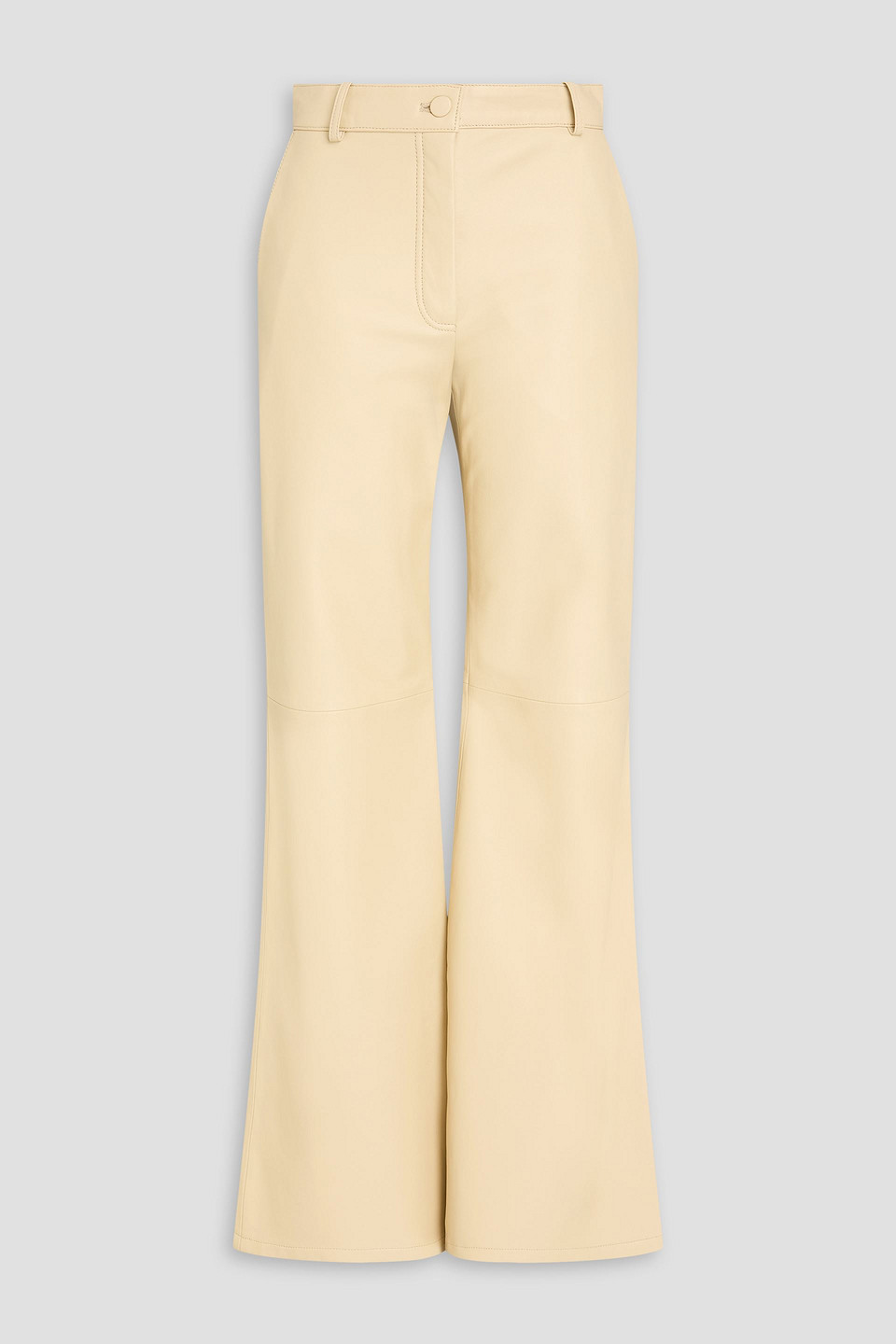 Joseph Tessier Leather Flared Pants In Brown