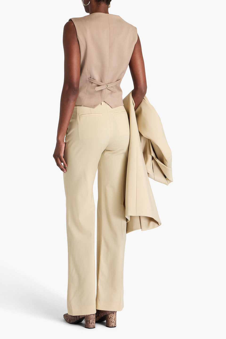 Joseph Morissey Wool-blend Twill Straight-leg Pants In Brown