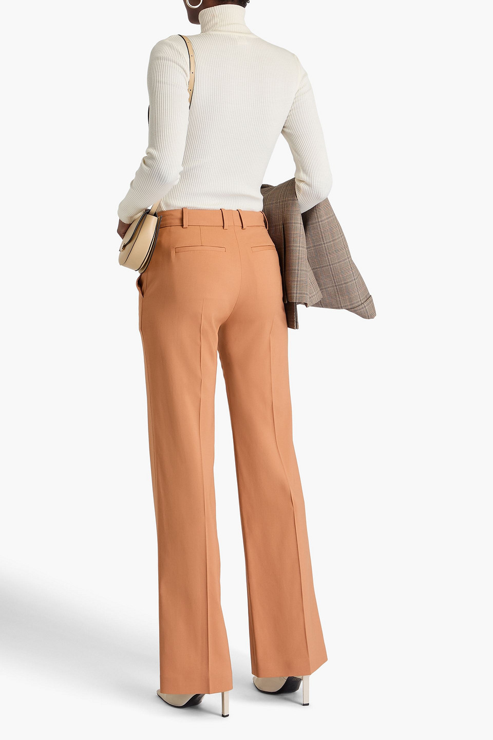 Joseph Morissey Wool-blend Twill Straight-leg Pants In Brown