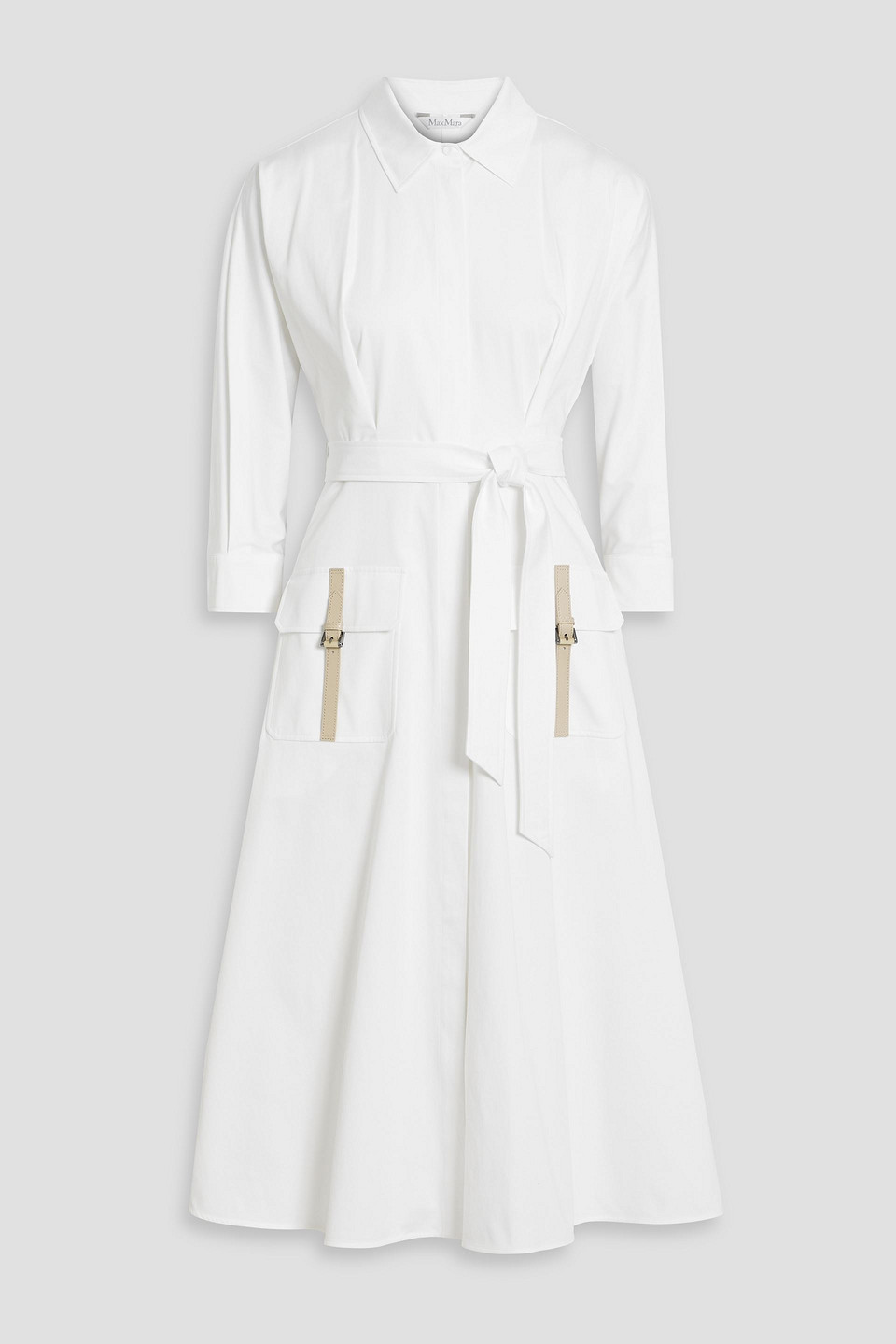 Max Mara Sibari Cotton-blend Poplin Midi Shirt Dress
