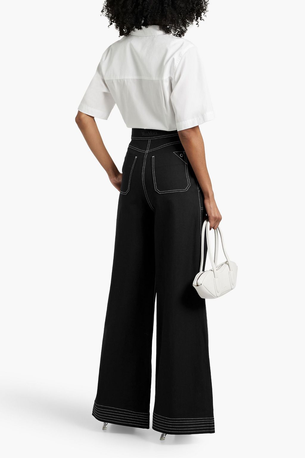 MAX MARA Oboli cotton and linen-blend twill wide-leg pants