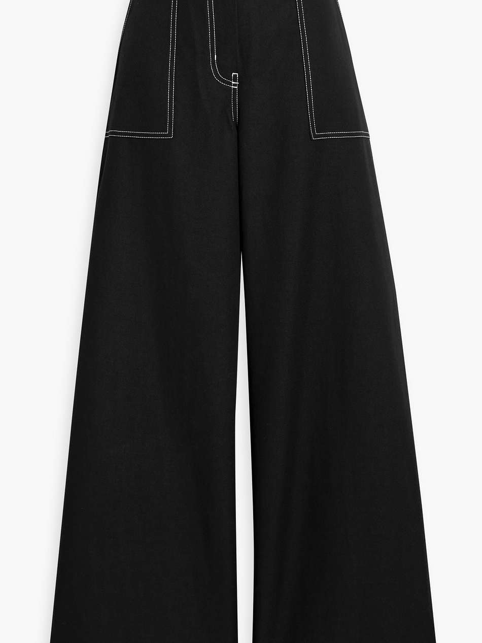 oboli cotton and linen-blend twill wide-leg pants