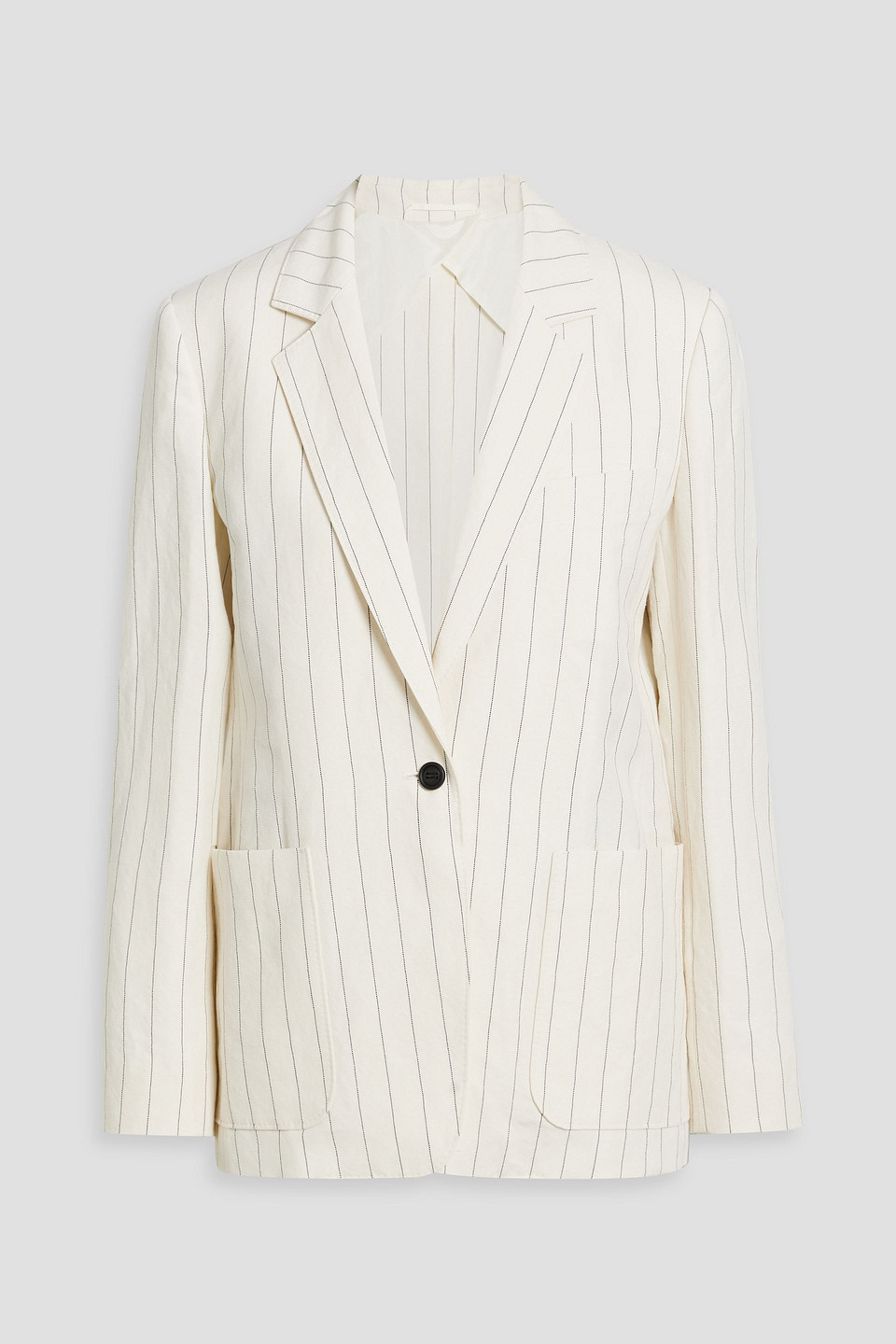 Max Mara Micron Pinstriped Linen And Cotton-blend Blazer