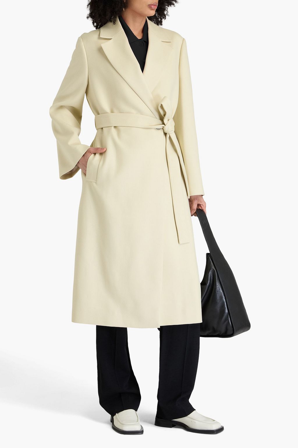 JOSEPH Colbert belted wool-blend ottoman coat