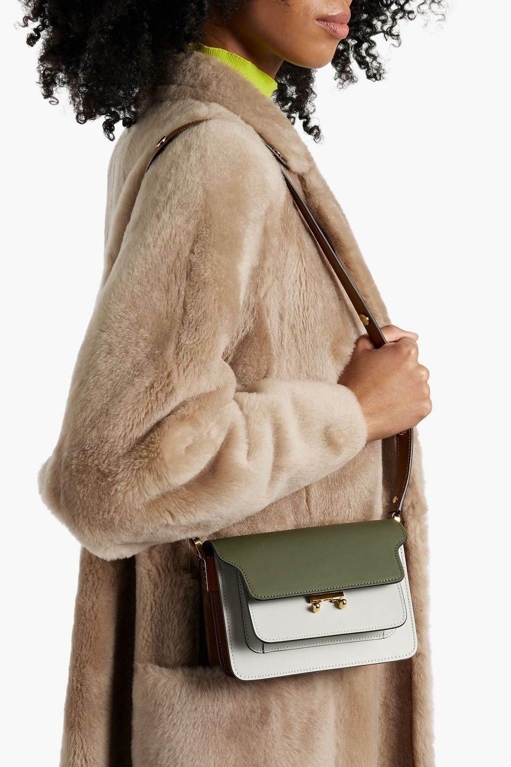 MARNI Trunk color-block leather shoulder bag