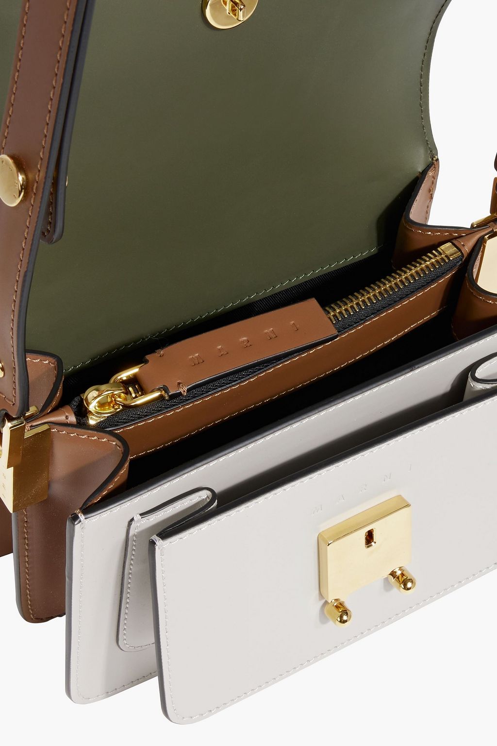 MARNI Trunk color-block leather shoulder bag