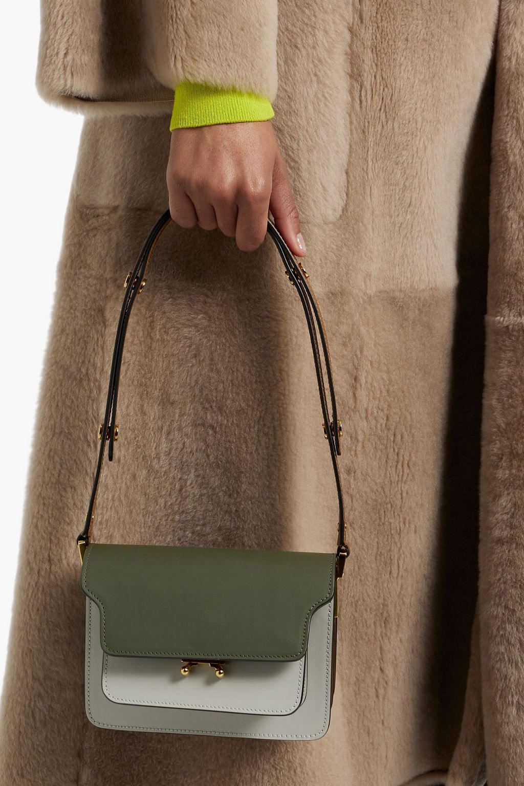 MARNI Trunk color-block leather shoulder bag