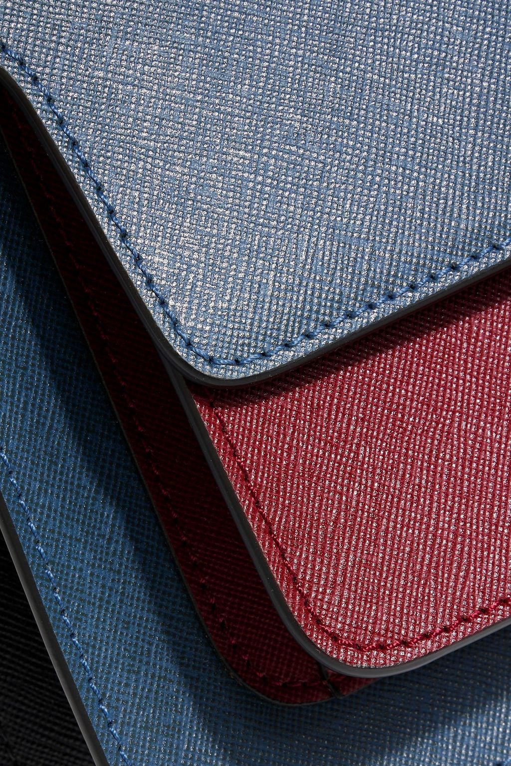 MARNI Trunk color-block textured-leather shoulder bag