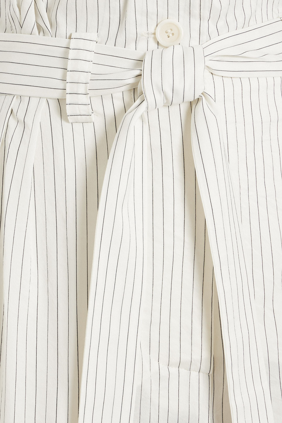 Shop Max Mara Xero Pinstriped Cotton And Silk-blend Wide-leg Pants