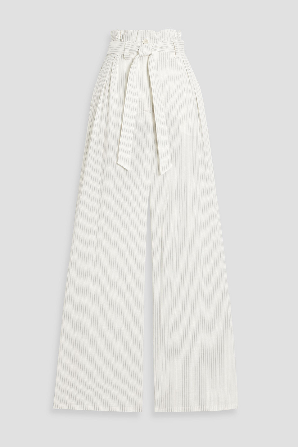 Max Mara Xero Pinstriped Cotton And Silk-blend Wide-leg Pants