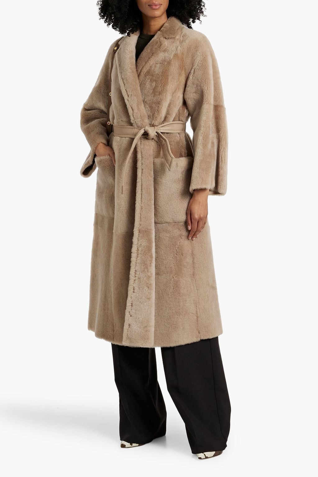 MAX MARA Calmi belted shearling coat