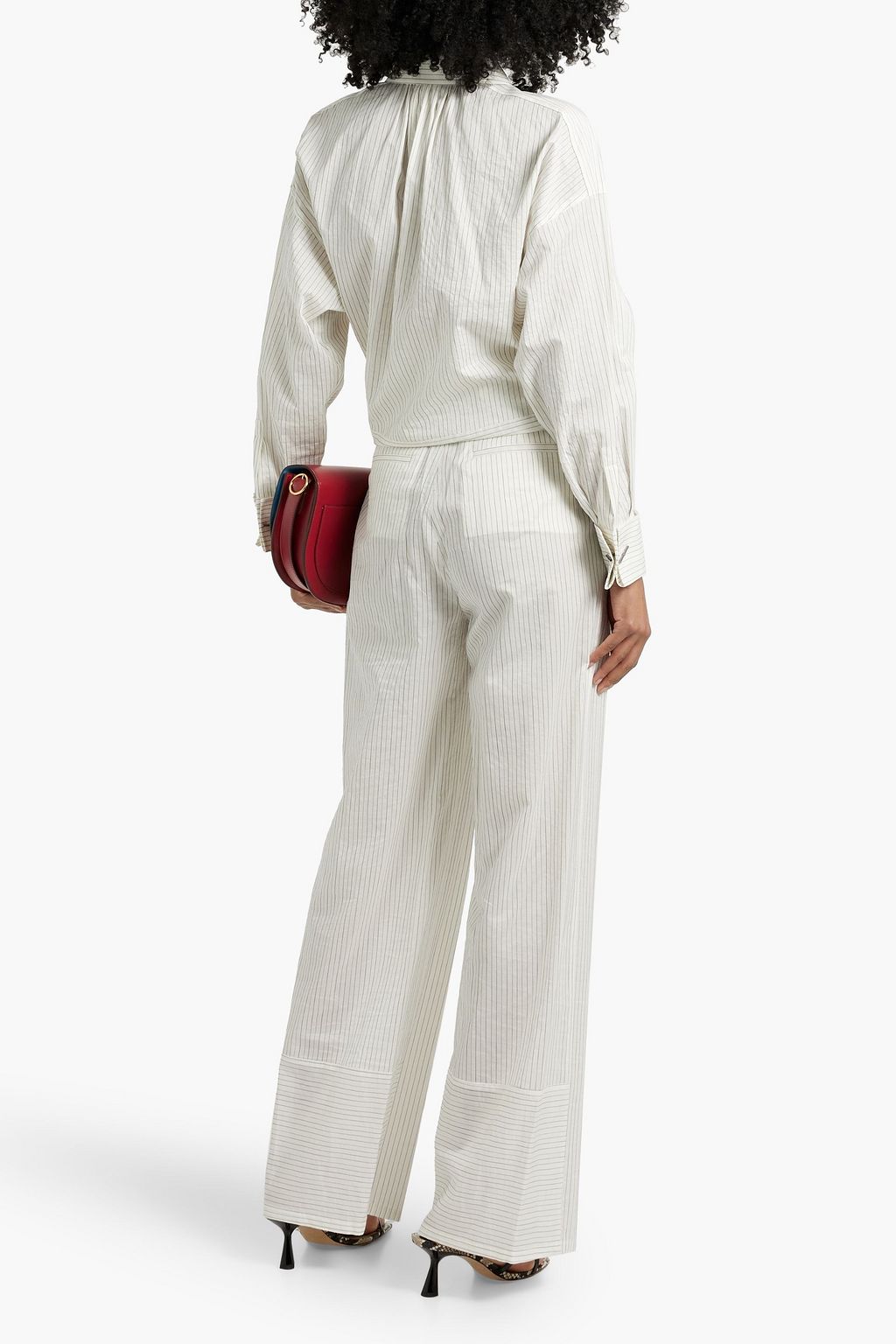 MAX MARA Saletta pinstriped cotton and silk-blend blouse