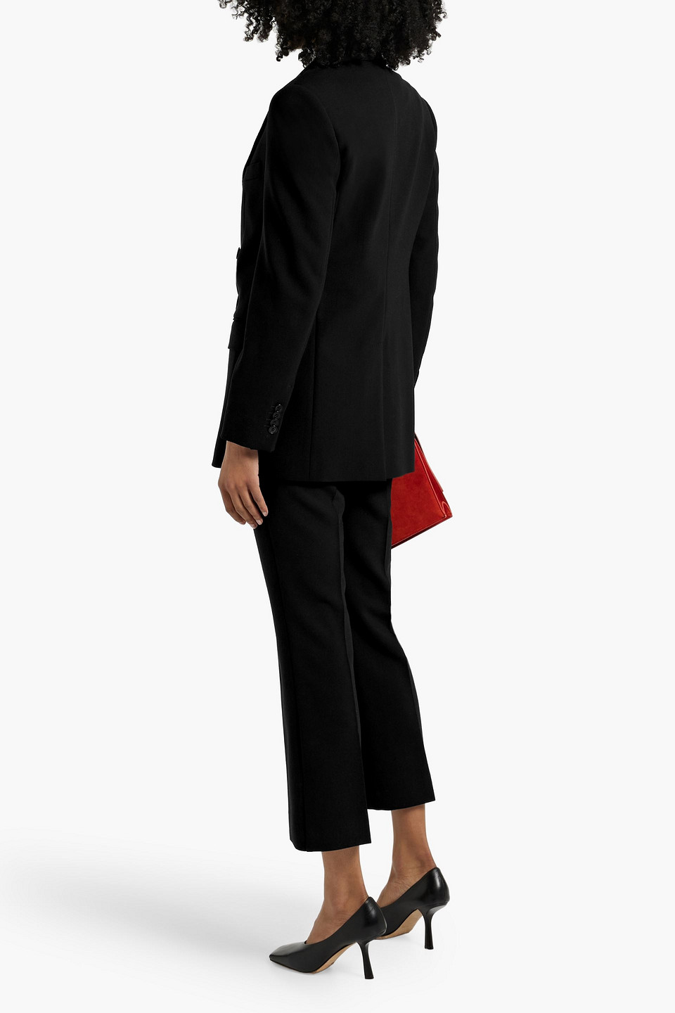 MAX MARA AERE DOUBLE-BREASTED WOOL-BLEND CREPE BLAZER