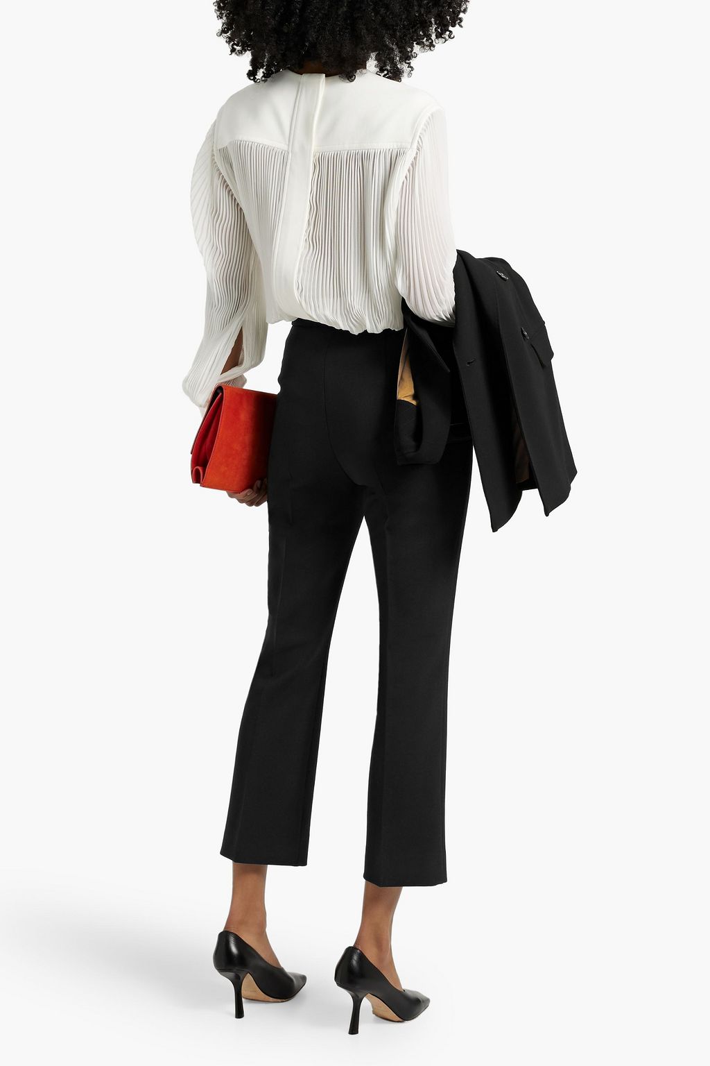 MAX MARA Nepeta grain de poudre wool-blend kick-flare pants