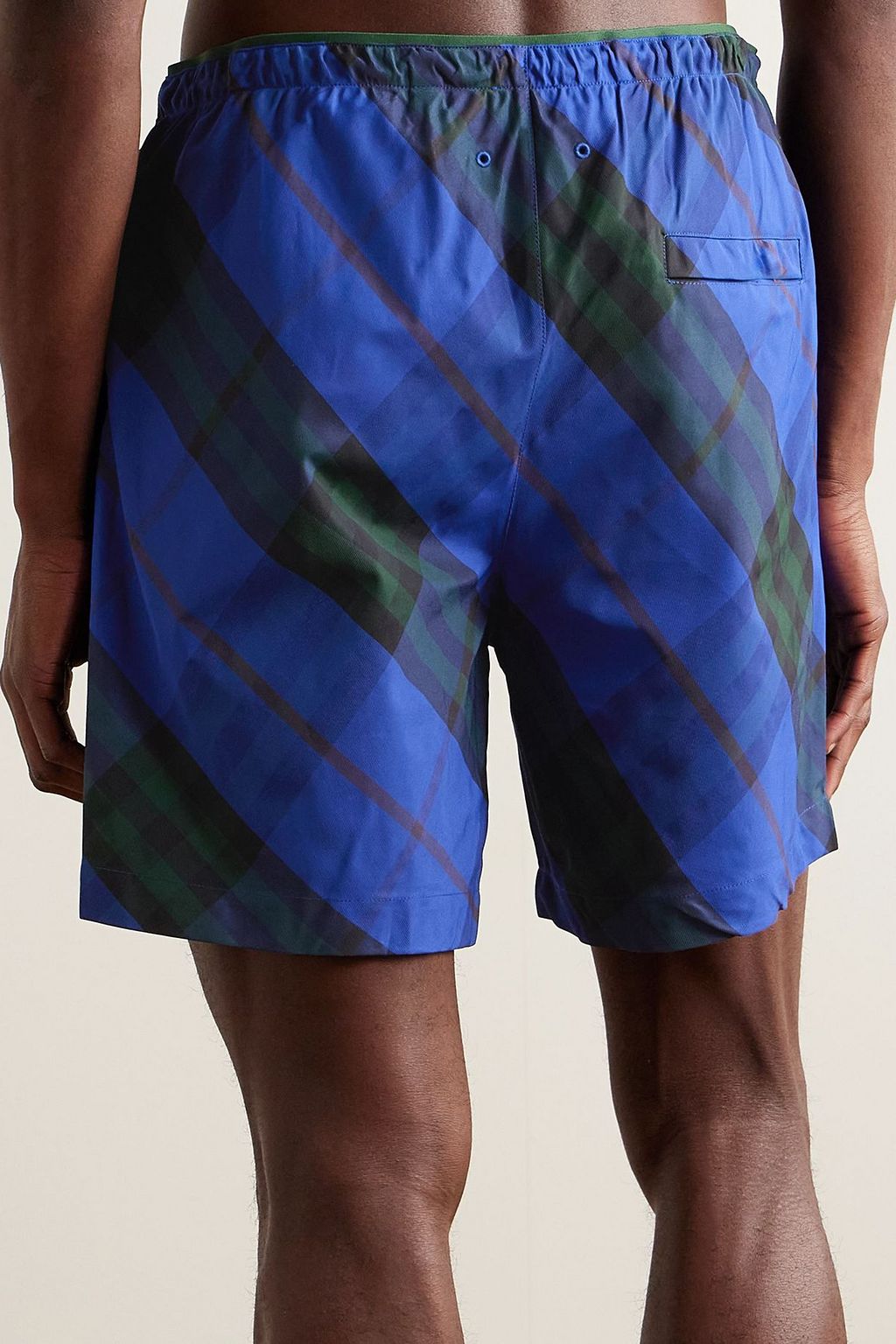 BURBERRY Mid-length checked swim shorts