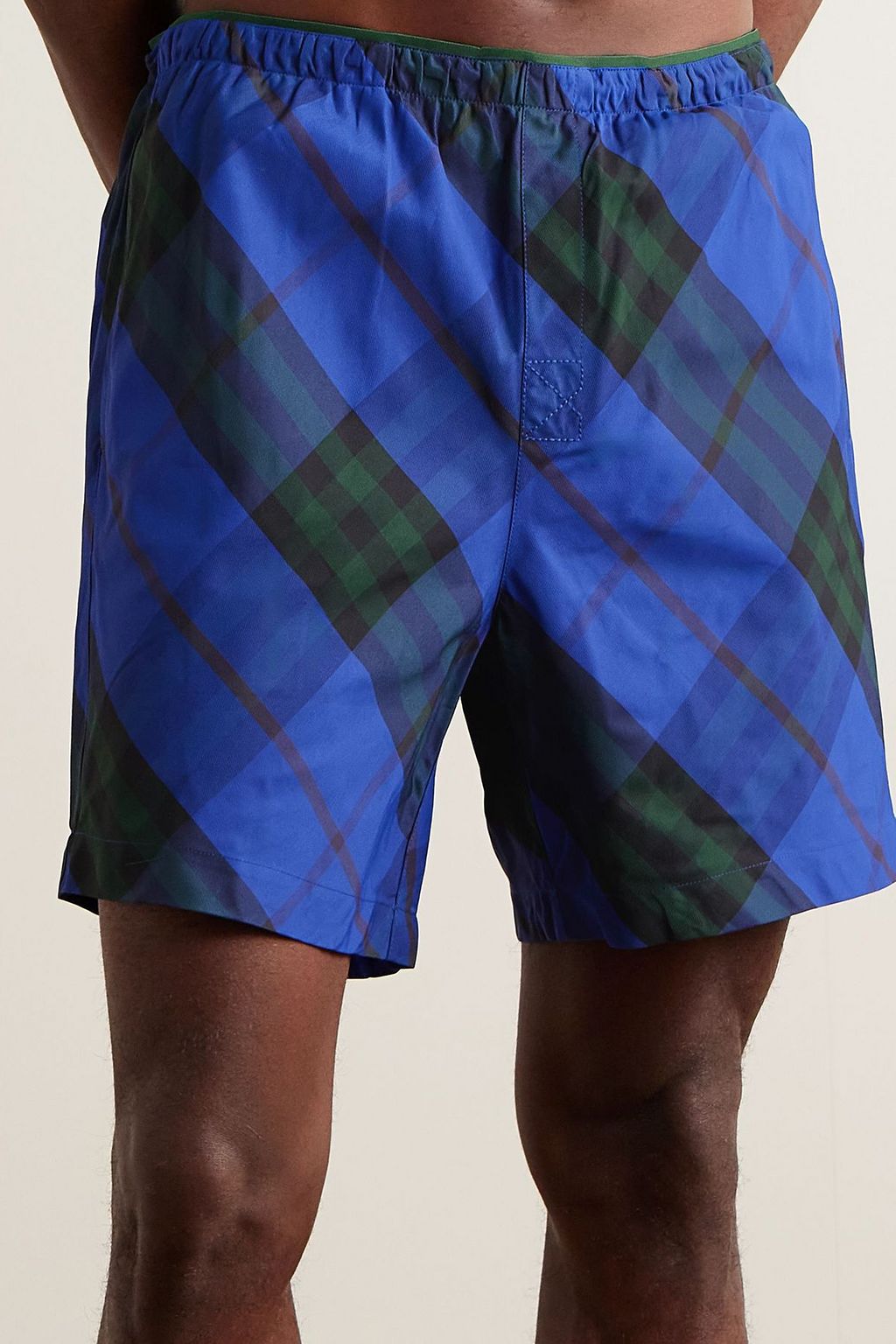 BURBERRY Mid-length checked swim shorts