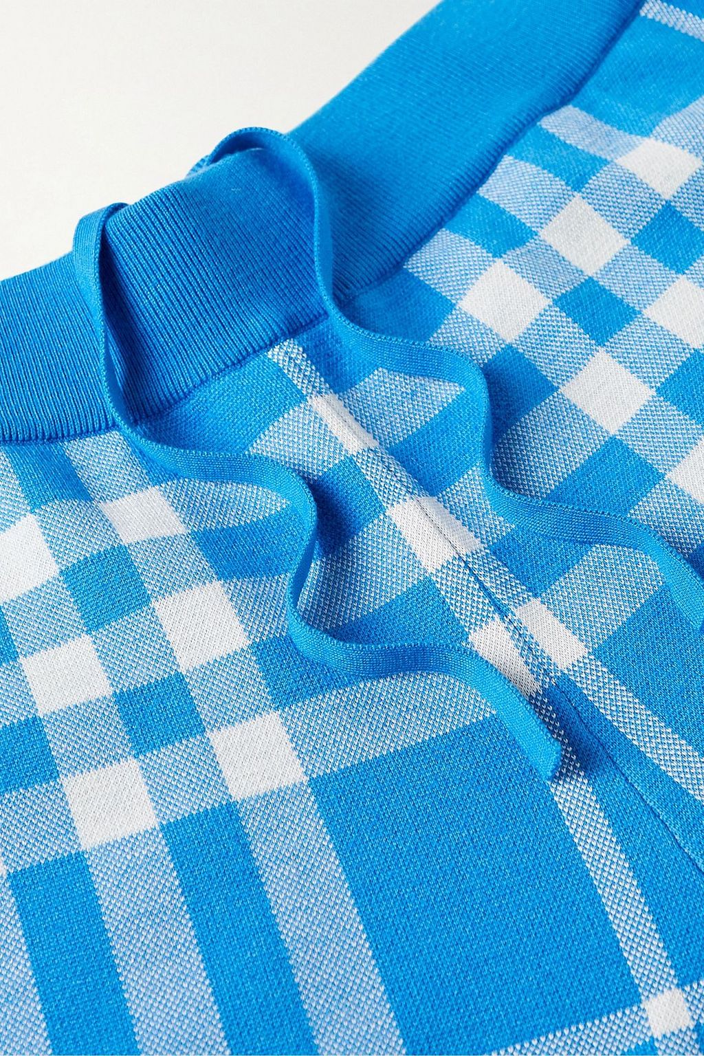 BURBERRY Checked jacquard-knit wool and silk-blend shorts
