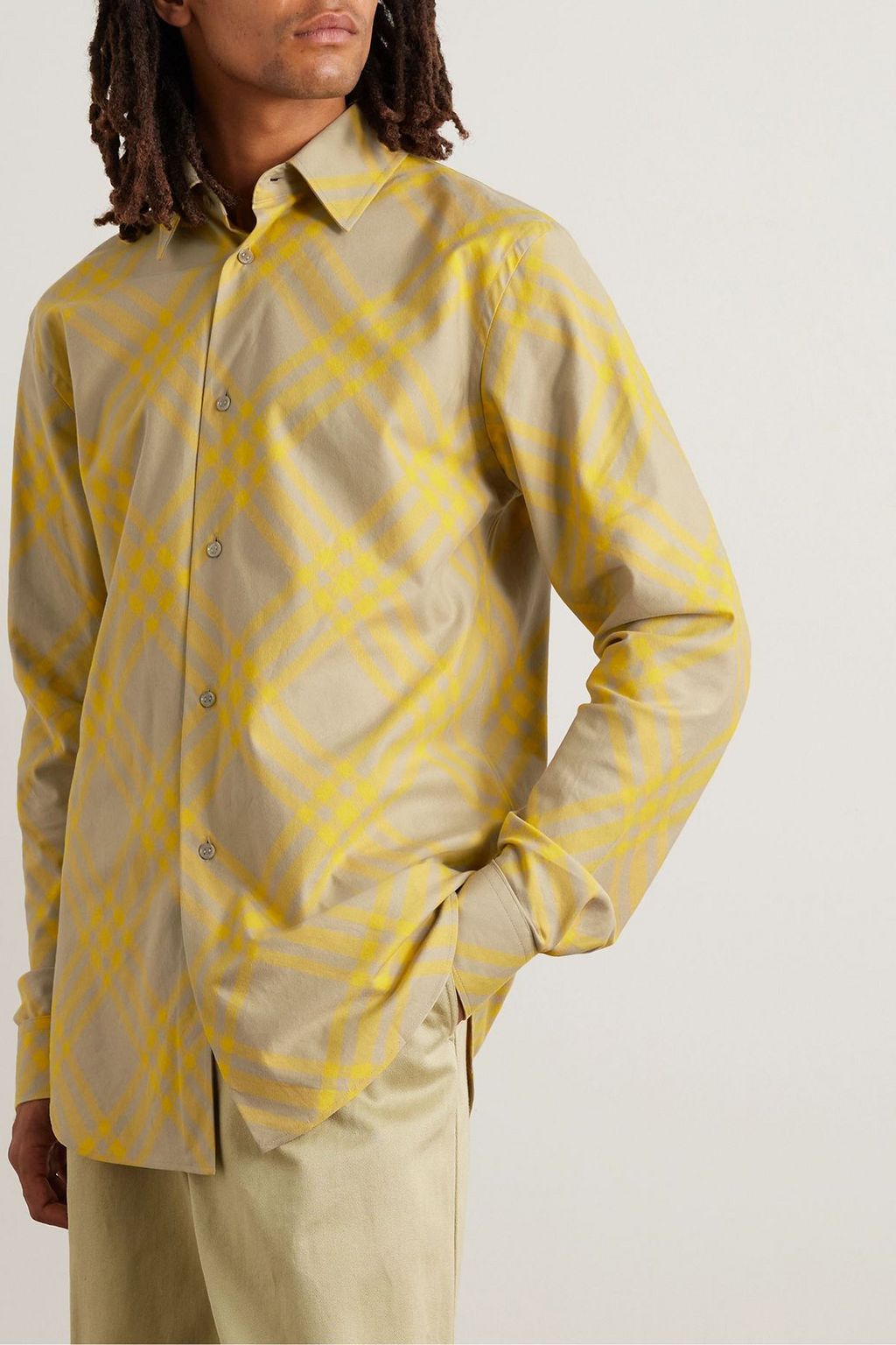 BURBERRY Checked cotton-twill shirt