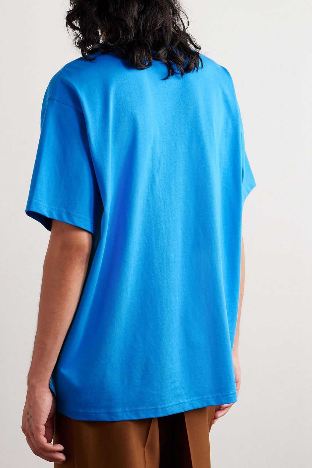 BURBERRY Logo-flocked cotton-jersey T-shirt