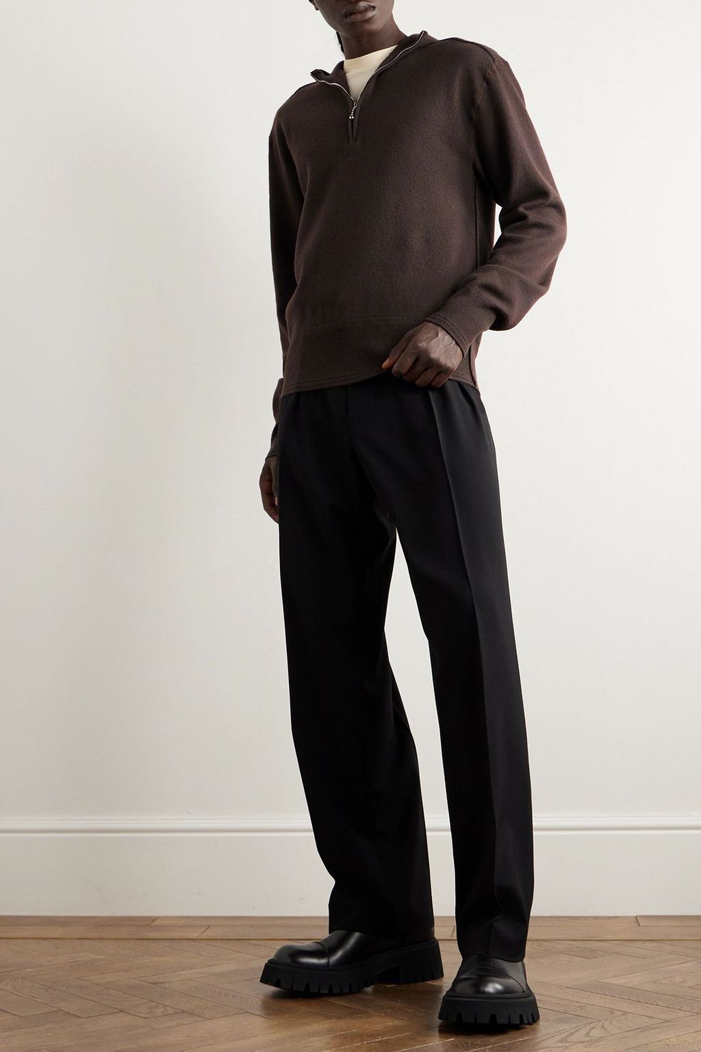 BURBERRY Wool half-zip hoodie | THE OUTNET