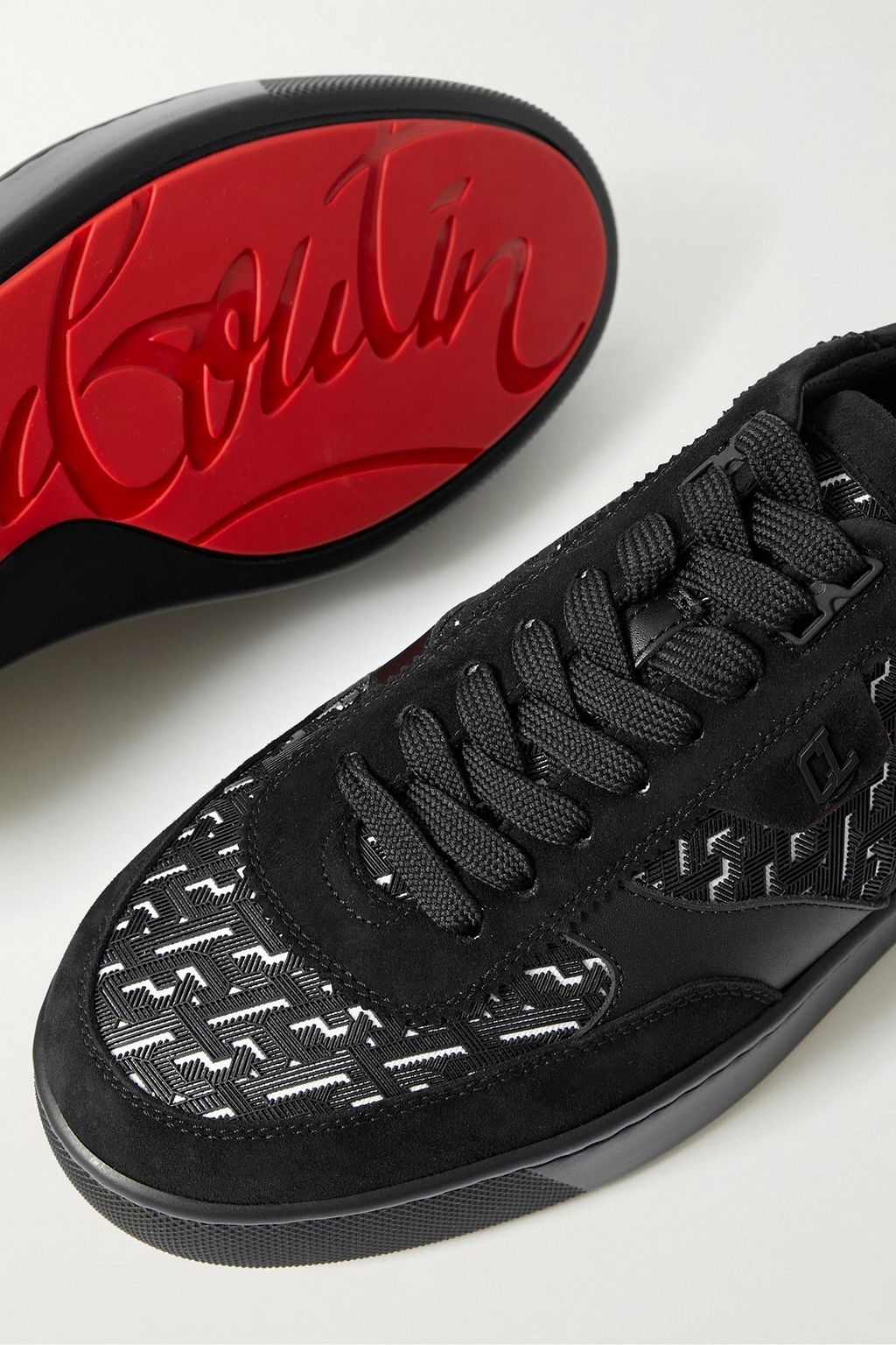 CHRISTIAN LOUBOUTIN Happyrui suede and leather-trimmed rubber sneakers