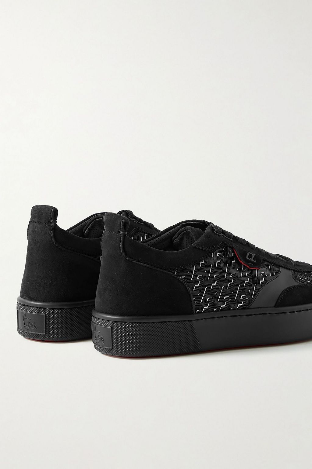 CHRISTIAN LOUBOUTIN Happyrui suede and leather-trimmed rubber sneakers